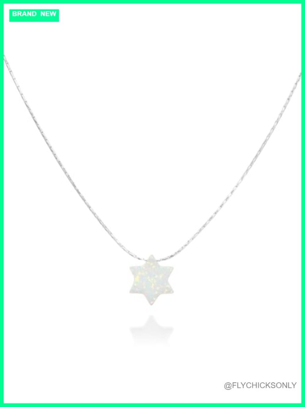 Sterling Silver Star of David Choker Necklace Opal Pendant Handmade